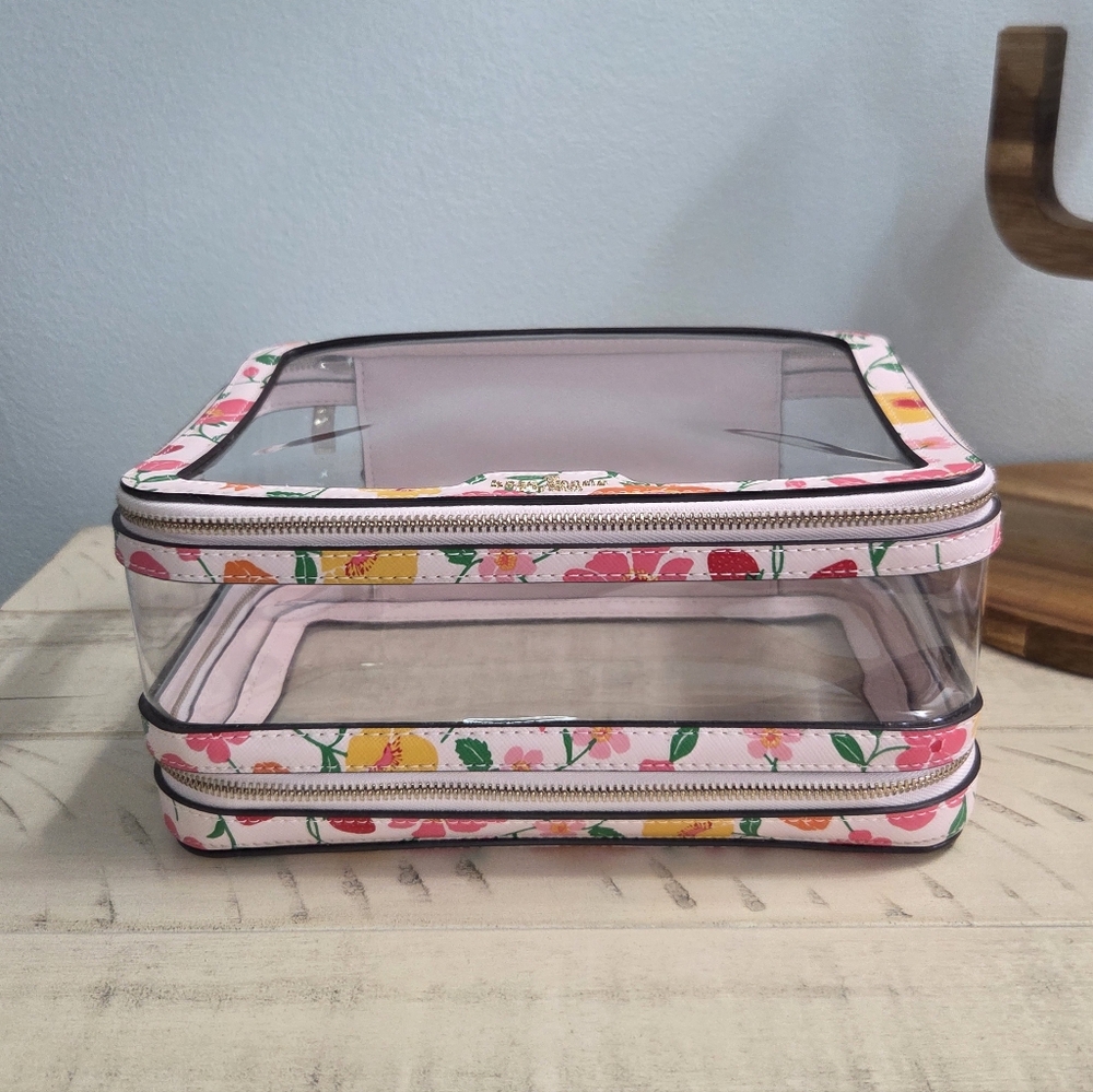 Kate Spade Madison Strawberry Garden Travel Transparent Cosmetic Case, EUC - Picture 6 of 13